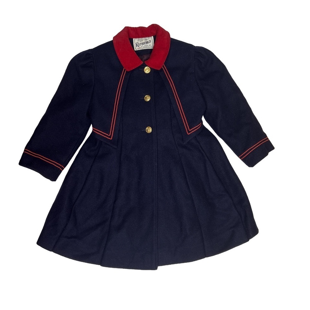 ⭐️ Rothschild vintage Blue and Red Pea Coat Classic Design- size 5